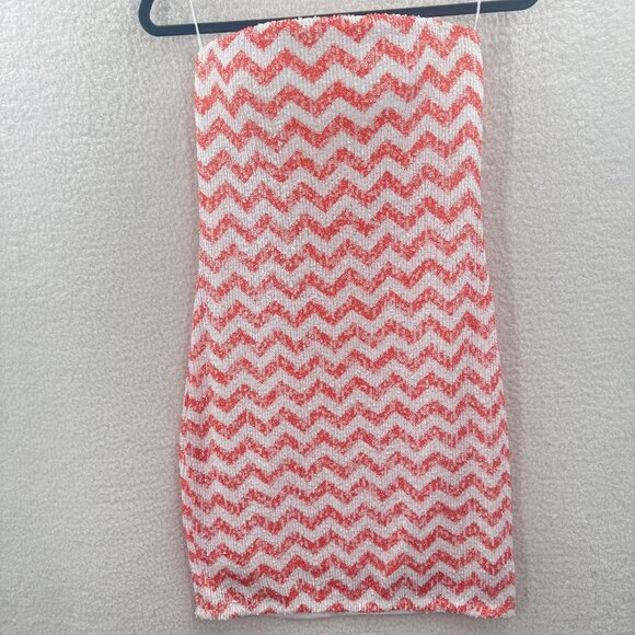 Women's Kasia Sequin Strapless Mini Dress in Chevron Orange Size M - Picture 1 of 12